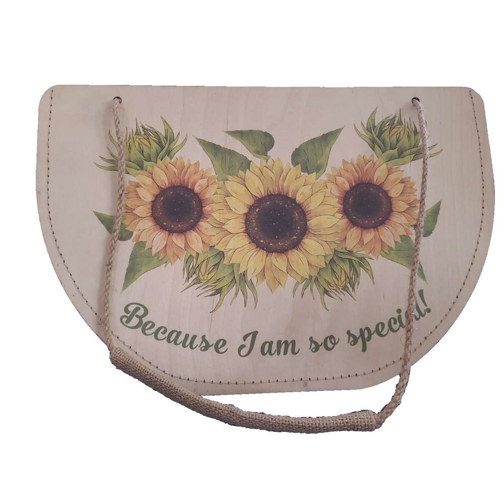 handbag wood Woodbag‎ with sunflowers